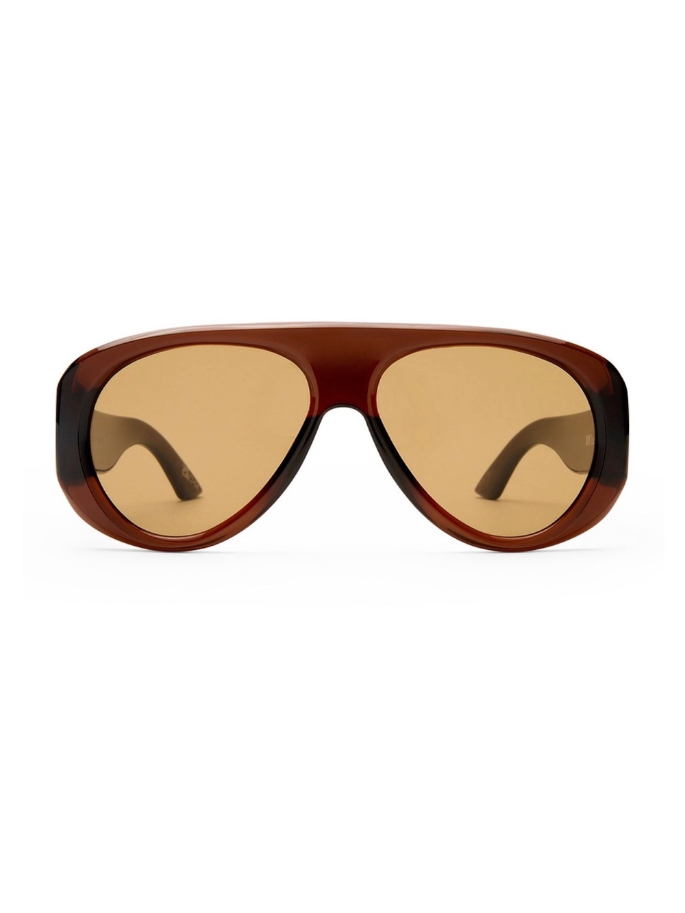Le Specs Brown Tortoiseshell Oversized Shield Sunglasses